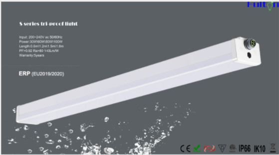 Big Size S Series LED Tri Proof Light IP66 IK10 140lm/W Industrial LED For Car Pack